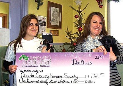 Oneida County Humane Society receives donation from Park City Credit Union