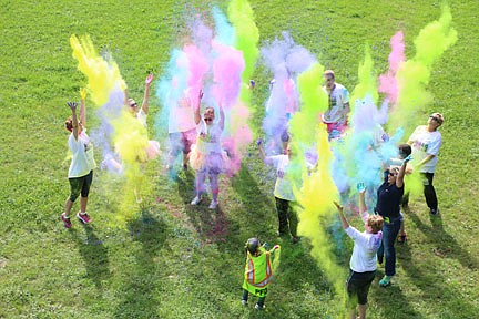 Paint the town yellow, purple, pink, green and blue