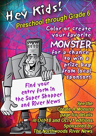 Halloween coloring contest for kids offered by The Northwoods River News