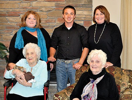 Six generations of the Kofler family reunite