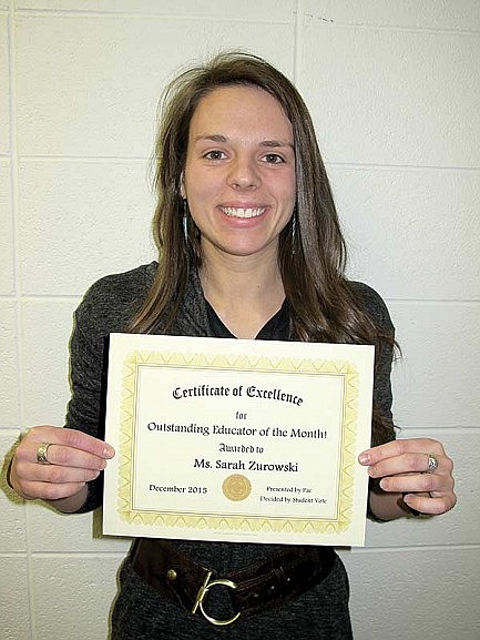 Sarah Zurowski named JWMS PAC 'Outstanding Educator of the Month'