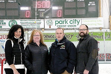 Photo: RIA thanks Park City for scoreboard donation