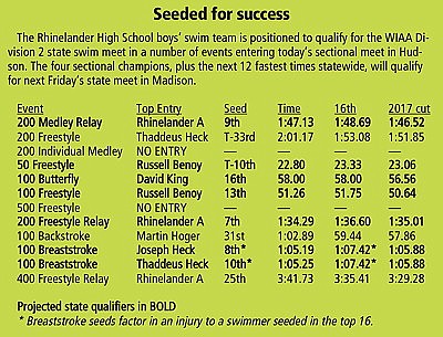 Hodag swimmers in position for multiple state berths