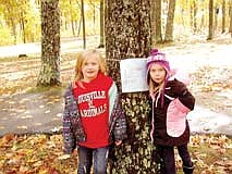 Northwoods Community Elementary School students adopt trees at outdoor classroom