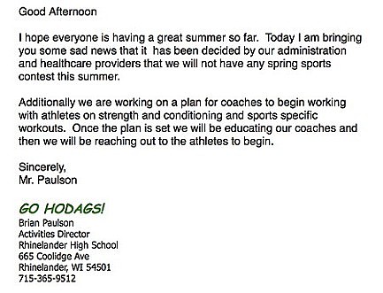 BREAKING: RHS will not play games this summer