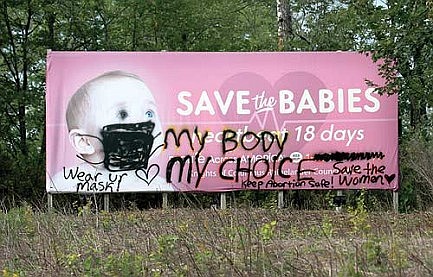 Pro-life billboard on U.S. Highway 51 defaced