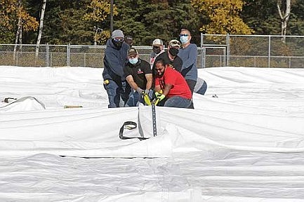 Community rallies to help with Hodag Dome work