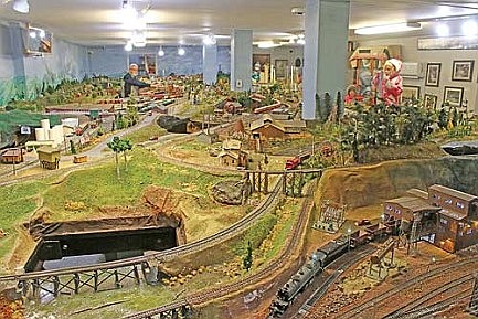 Trains on display